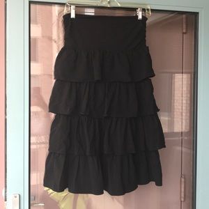J.Crew black ruffle dress. Size medium.